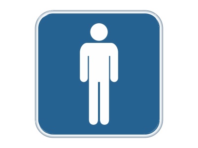 Samolepka - WC - pánské (modrá)