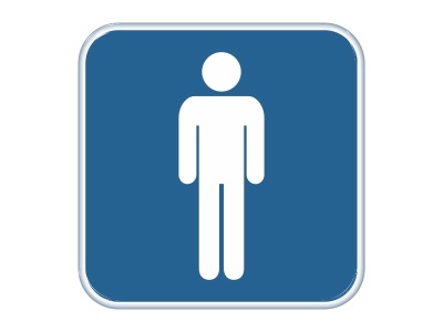 Samolepka - WC - pánské (modrá)