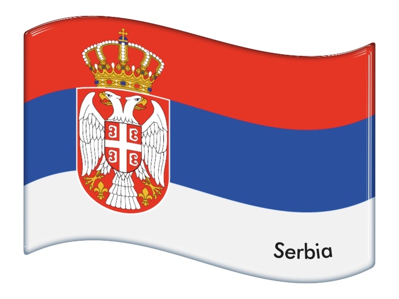 Samolepka - Vlajka Srbsko - s textem