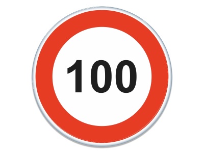 Samolepka - Maximální povolená rychlost 100 km/h