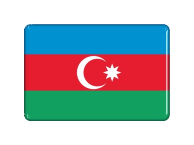 Samolepka - Vlajka Azerbajdžán - obdélník