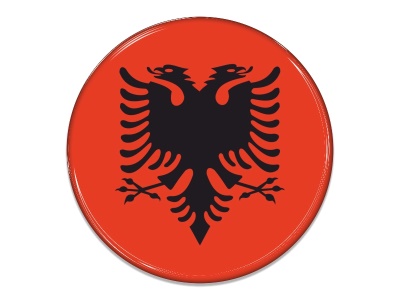 Samolepka - Vlajka Albánie - kruh