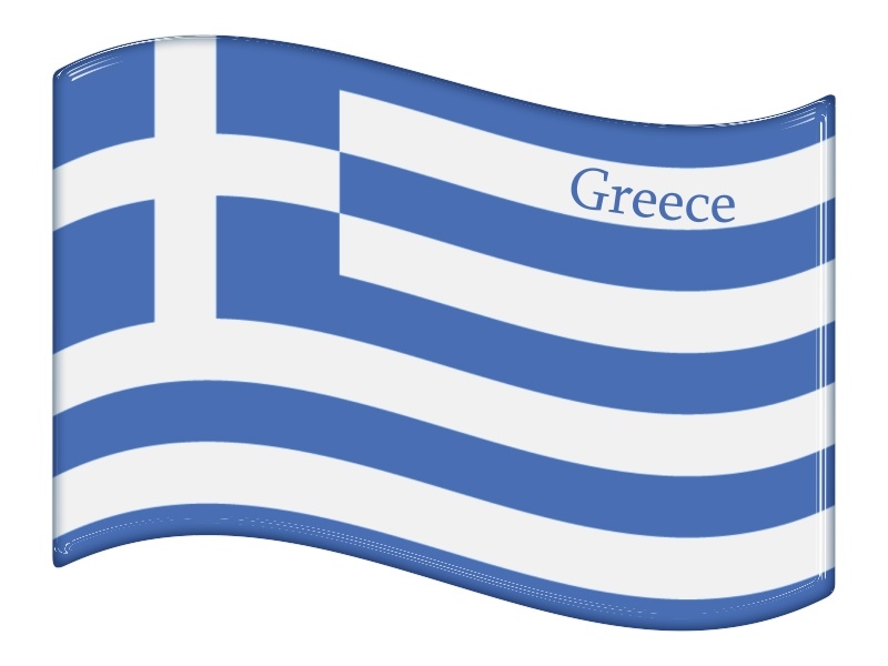 Samolepka - Vlajka Řecko - s textem