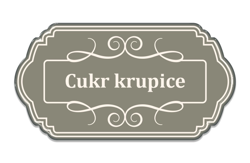 Nálepky do kuchyně na dózy -  A hnědá - 10 ks