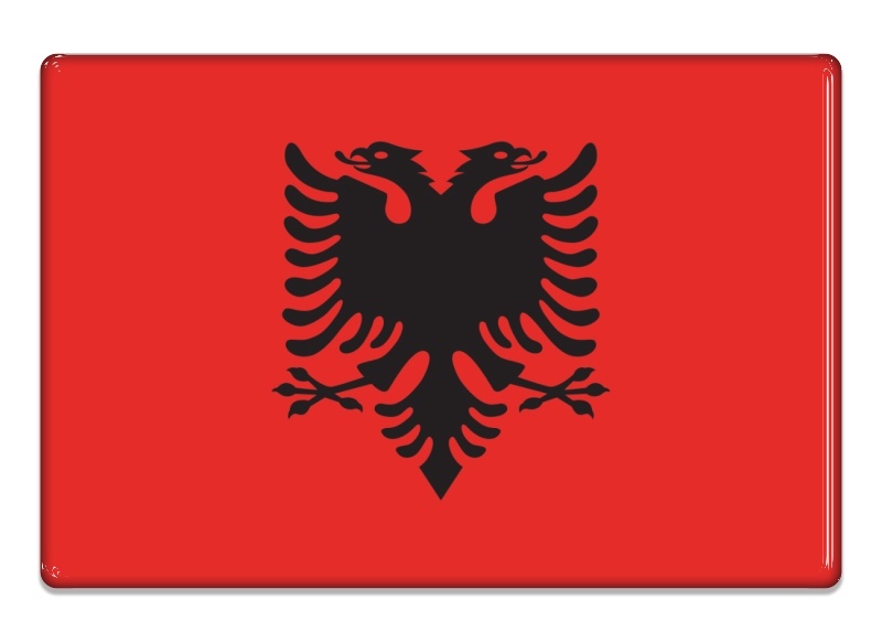 Samolepka - Vlajka Albánie - obdélník