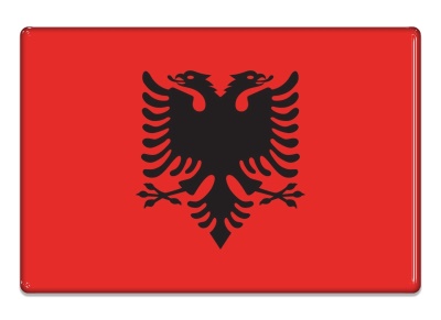 Samolepka - Vlajka Albánie - obdélník
