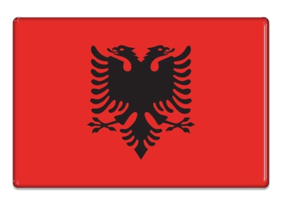 Samolepka - Vlajka Albánie - obdélník