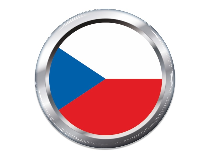 Samolepka - Česká vlajka v rámečku - kruh