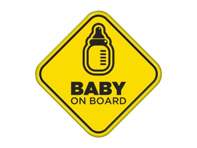 Samolepka - baby on board (lahev)