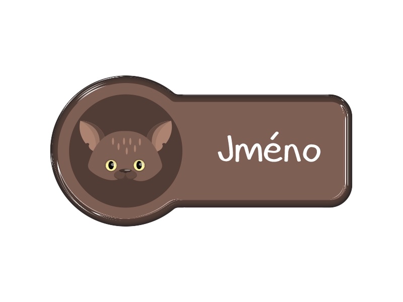 Samolepka - jméno s motivem netopýr