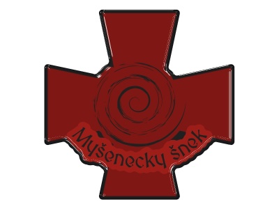 Zakázková  samolepka - Myšensky šnek kříž