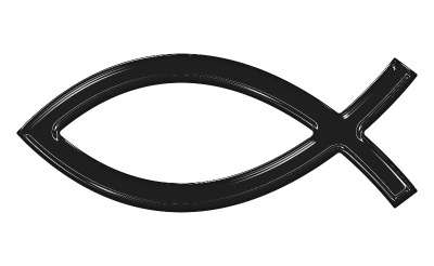 Zakázková  samolepka - Křesťanský symbol ryby na auto