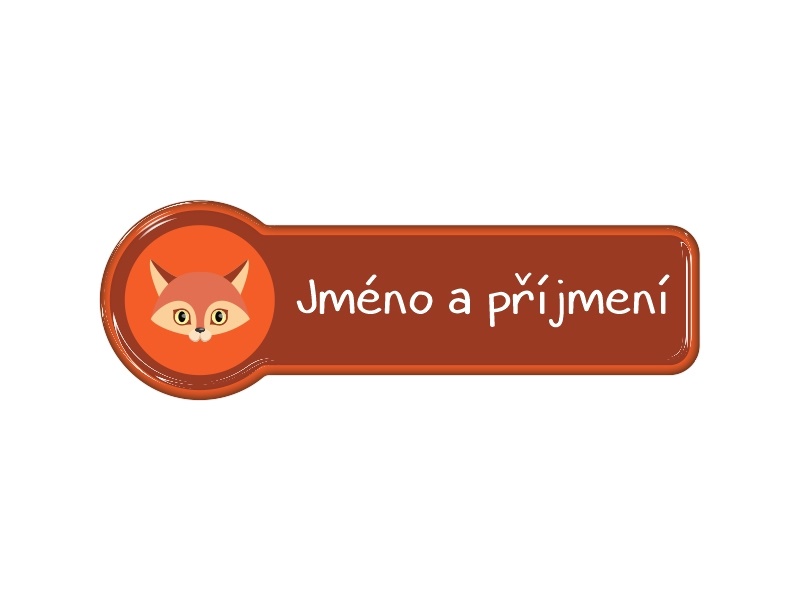 Samolepka - jméno a příjmení s motivem liška II