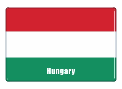 Samolepka - Vlajka Maďarsko - obdélník s textem