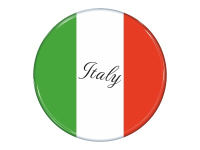 Samolepka - Vlajka Itálie - kruh s textem