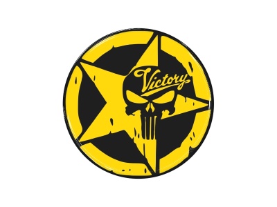 Zakázková samolepka - Lebka Victory 80mm