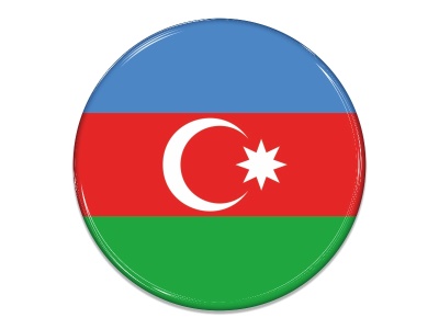 Samolepka - Vlajka Ázerbájdžán - kruh