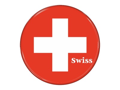 Samolepka - Vlajka Švýcarsko - kruh s textem