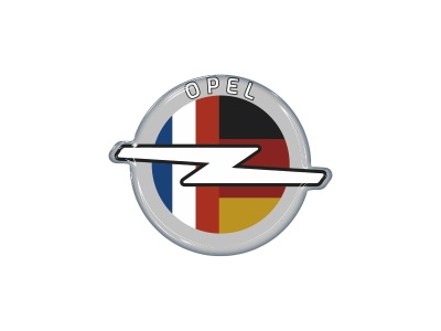 Zakázková samolepka - opel barevný vlajka 11,5cm (výška) x 14,2cm (šířka) 
