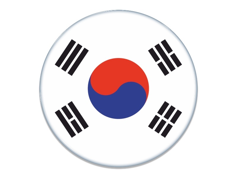 Samolepka - Vlajka Jižní Korea - kruh