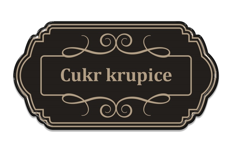 Nálepky do kuchyně na dózy - A černá - 10 ks