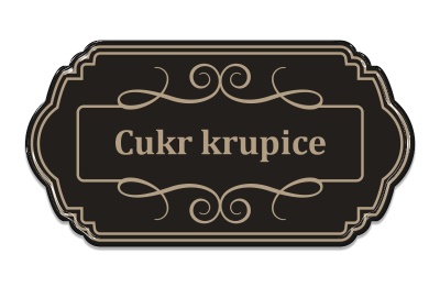 Nálepky do kuchyně na dózy - A černá - 10 ks