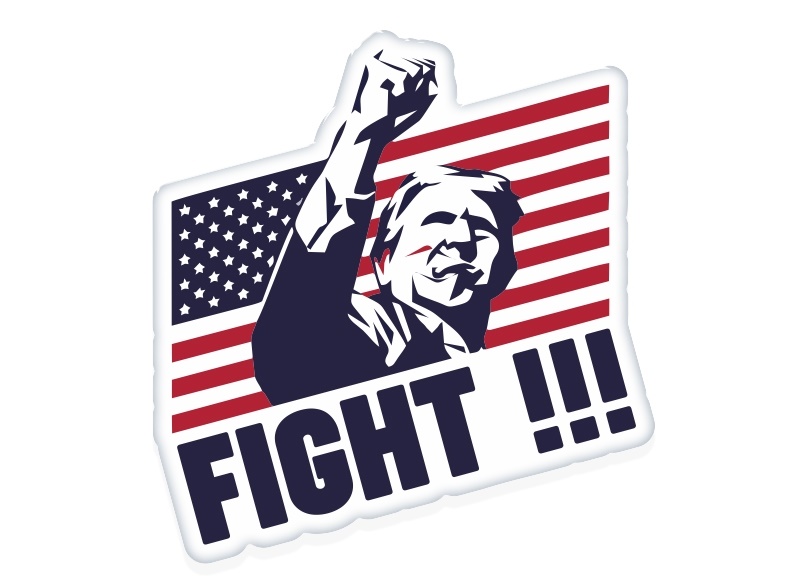 Samolepka - Donald Trump - Fight!