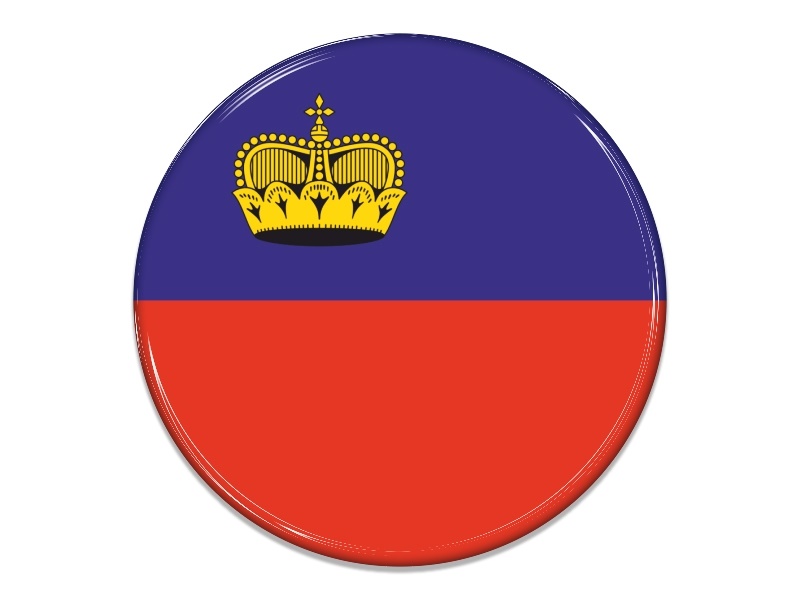 Samolepka - Vlajka Lichtenštějnsko - kruh