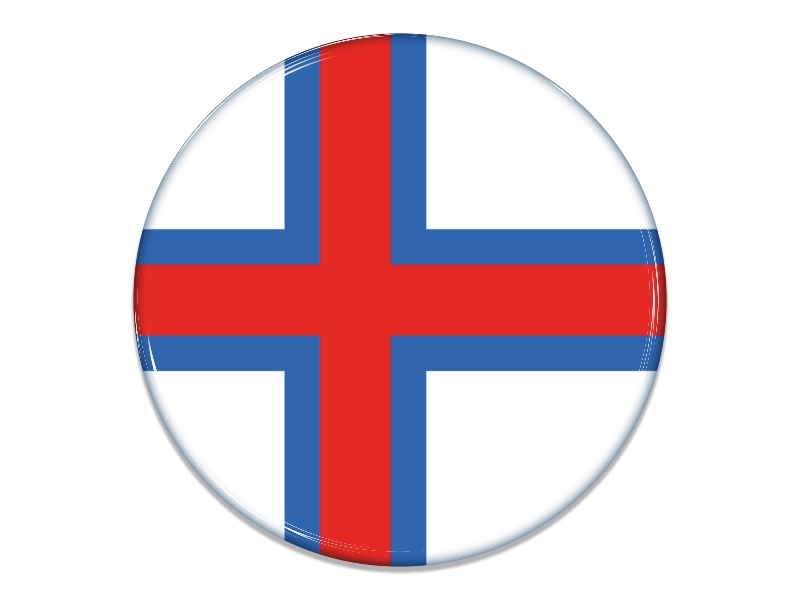 Samolepka - Vlajka Faerské ostrovy - kruh