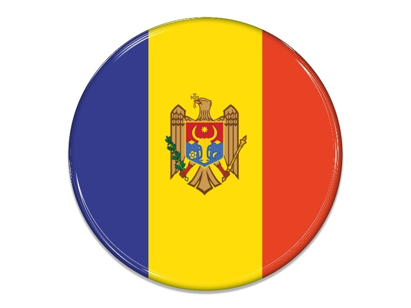 Samolepka - Vlajka Moldavsko - kruh