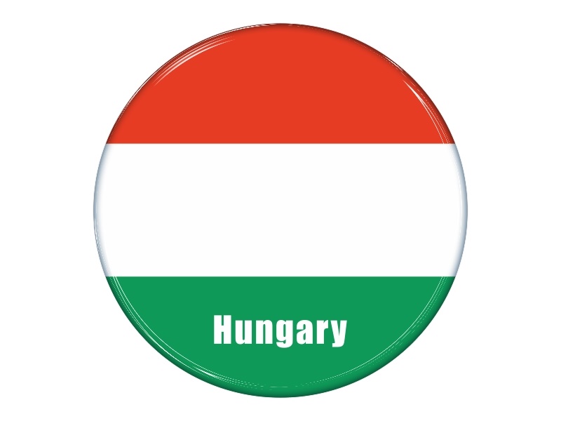 Samolepka - Vlajka Maďarsko - kruh s textem