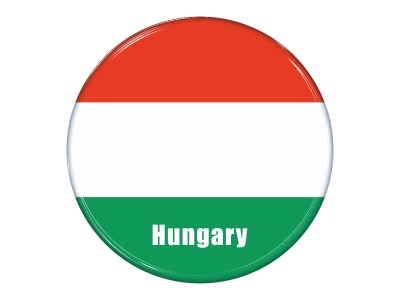 Samolepka - Vlajka Maďarsko - kruh s textem