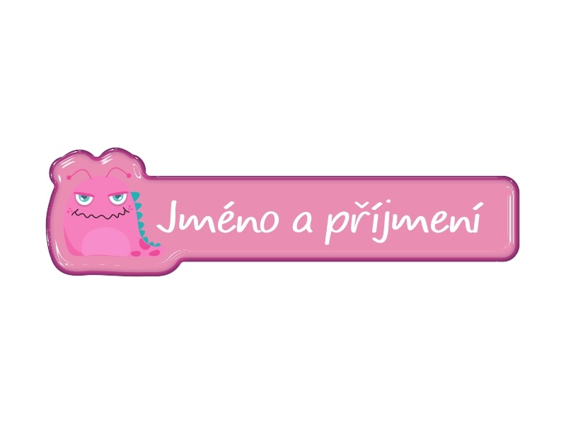 Samolepka - příšera s jménem a příjmením XI