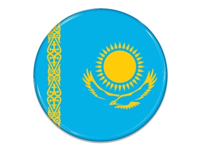 Samolepka - Vlajka Kazachstán - kruh