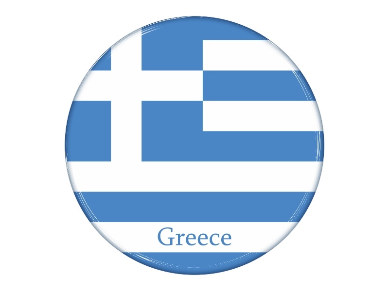 Samolepka - Vlajka Řecko - kruh s textem