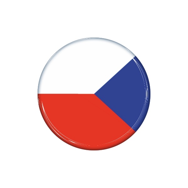 Zakázková samolepka - Obrácená Vlajka Česká republika - kruh