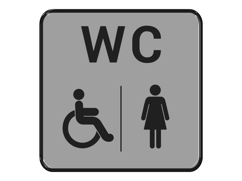 Zakázková  samolepka - WC invalida / ženy 
