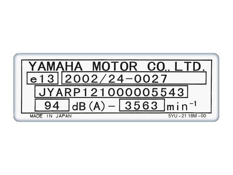 Zakázková samolepka - Yamaha štítek