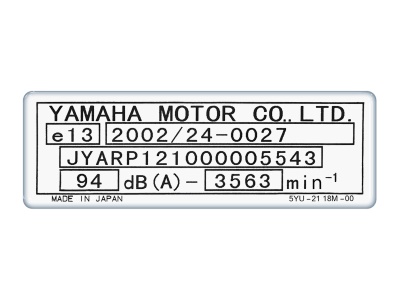 Zakázková samolepka - Yamaha štítek