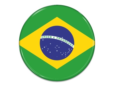 Samolepka - Vlajka Brazílie - kruh