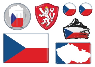 Samolepka - Set samolepek CZ - A5