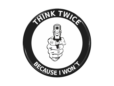 Samolepka - Think twice