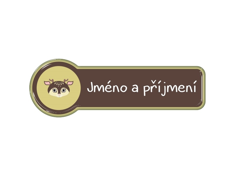 Samolepka - jméno a příjmení s motivem jelen