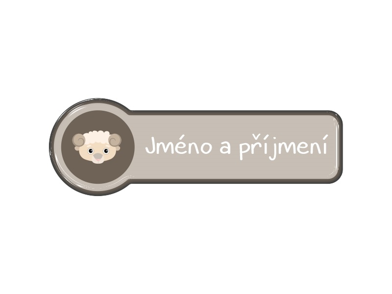 Samolepka - jméno a příjmení s motivem beran