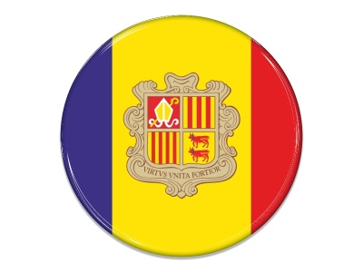 Samolepka - Vlajka Andorra - kruh