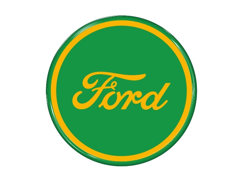 Zakázková  samolepka - ford kruh SpringGreen-DarkGolden