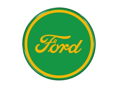 Zakázková  samolepka - ford kruh SpringGreen-DarkGolden