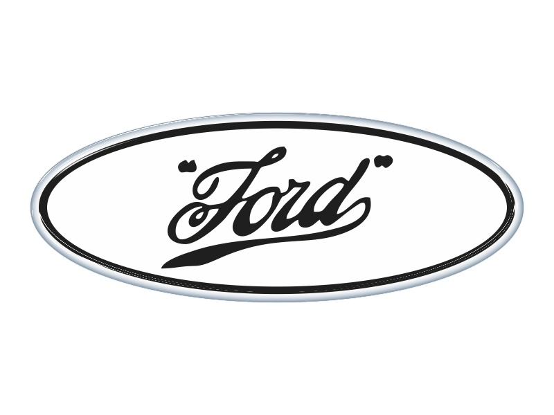 Samolepka - Ford (whitebg-blackfont Kurzíva)