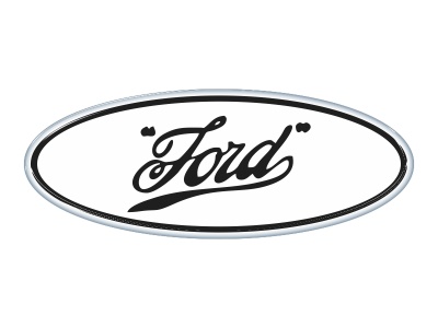 Samolepka - Ford (whitebg-blackfont Kurzíva)