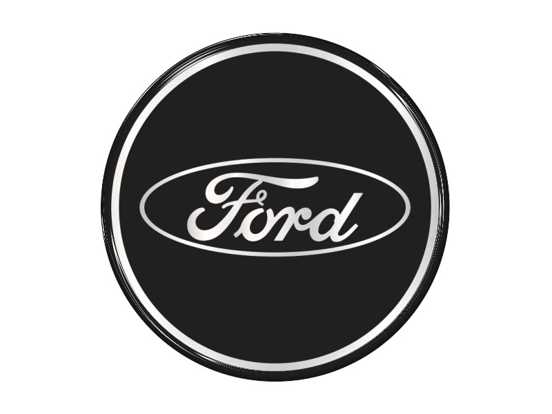 Zakázková  samolepka - Ford black silver 59mm